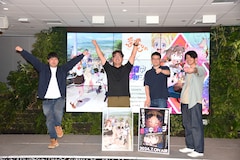 左から小西翼プロデューサー、柿本広大監督、本間修監督、橋本真英プロデューサー。